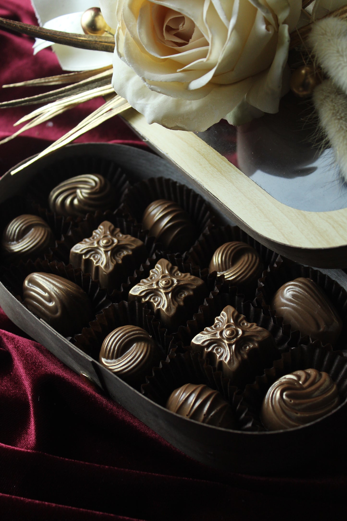 12 Stuks Chocolade in Houten Box